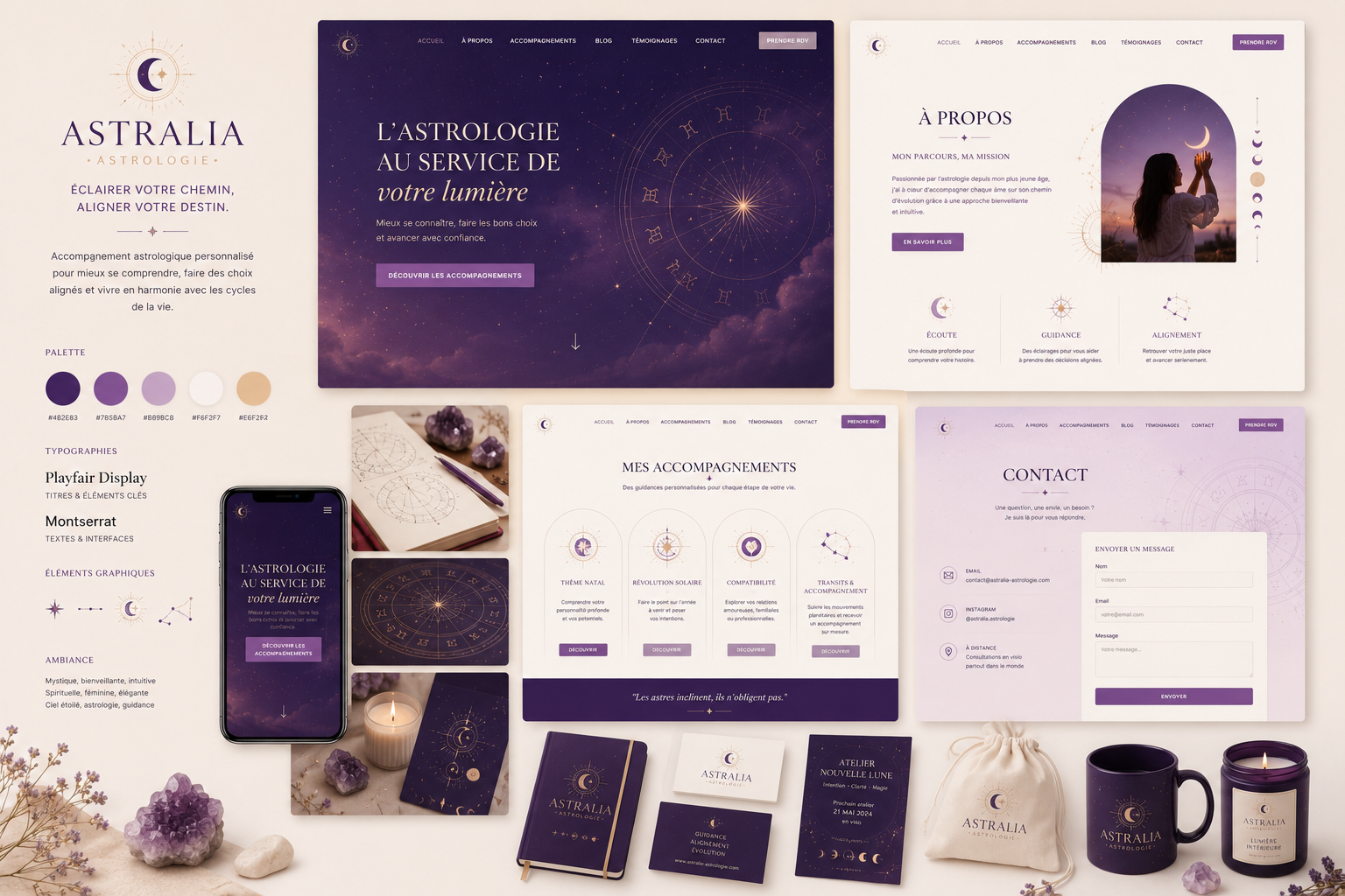 Identité visuelle Astralia — astrologie